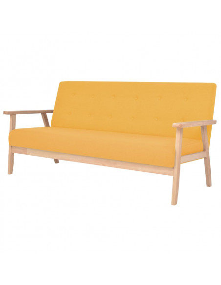 Set di Divani 2 pz in Tessuto Giallo