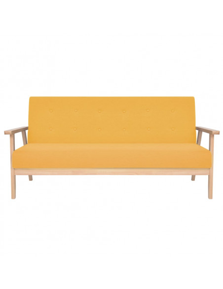 Set di Divani 2 pz in Tessuto Giallo
