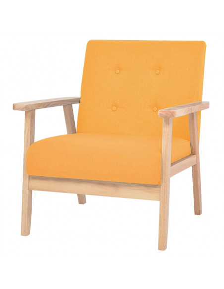 Set di Divani 3 pz in Tessuto Giallo