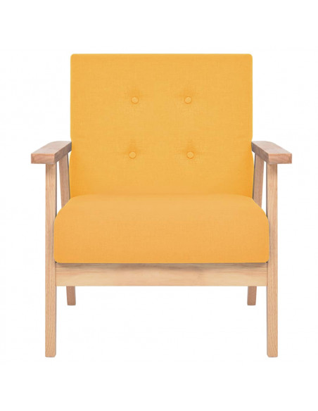 Set di Divani 3 pz in Tessuto Giallo
