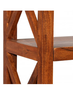 Libreria in Legno Acacia con Finitura Miele 60x30x160 cm 2