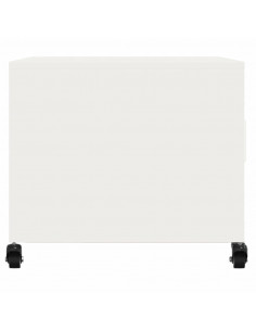 Tavolino Bianco 68x50x43,5 cm in Acciaio Laminato a Freddo 2