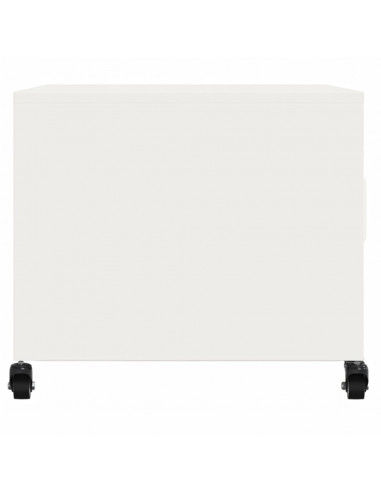 Tavolino Bianco 68x50x43,5 cm in Acciaio Laminato a Freddo