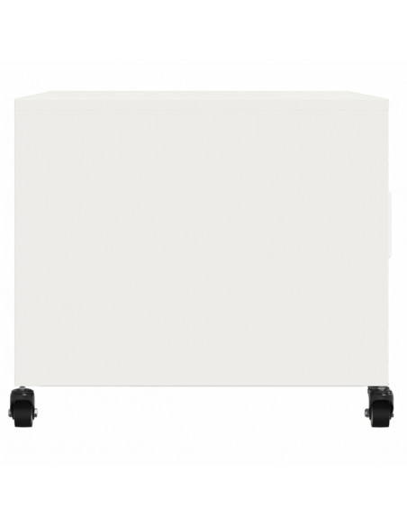 Tavolino Bianco 68x50x43,5 cm in Acciaio Laminato a Freddo