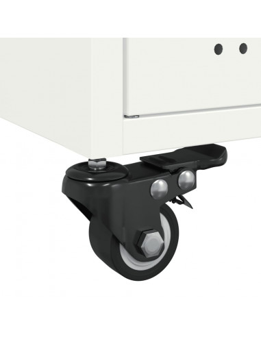 Tavolino Bianco 68x50x43,5 cm in Acciaio Laminato a Freddo