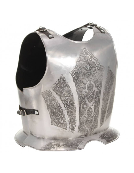 Corazza da Cavaliere Medievale Replica LARP Argento in Acciaio