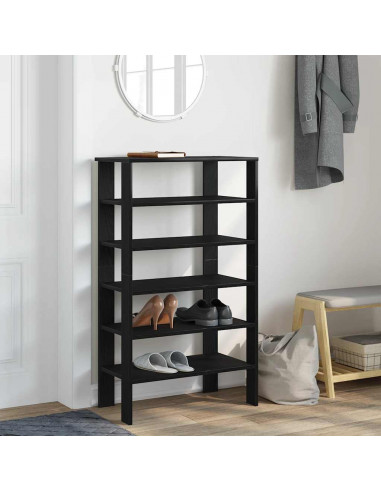 Scarpiera Nera 61x32x105 cm in Truciolato