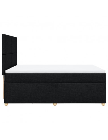 Giroletto a Molle con Materasso Nero 160x200 cm in Tessuto