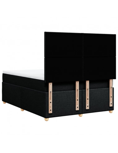 Giroletto a Molle con Materasso Nero 160x200 cm in Tessuto