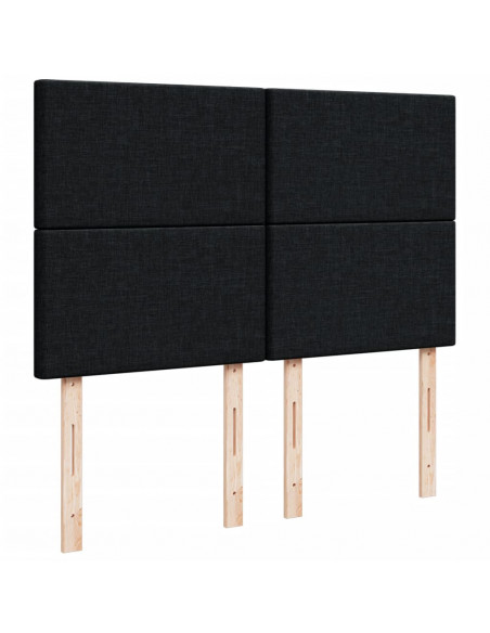 Giroletto a Molle con Materasso Nero 160x200 cm in Tessuto
