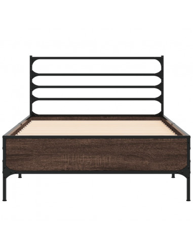 Giroletto Rovere Marrone 90x190 cm Legno Multistrato e Metallo