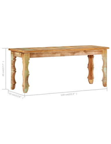 Panca 110x35x45 cm in Legno Massello di Recupero