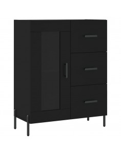 Credenza Nera 69,5x34x180 cm in Legno Multistrato 2