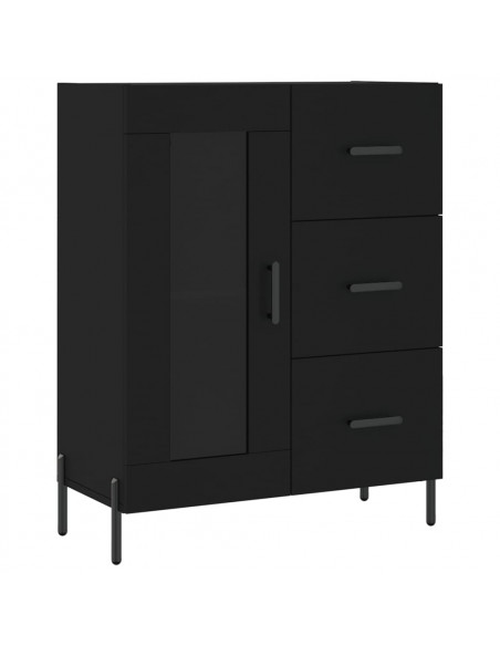 Credenza Nera 69,5x34x180 cm in Legno Multistrato