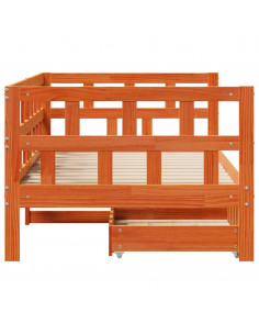 Divano Letto con Cassetti senza Materasso 90x200 cm Legno 2