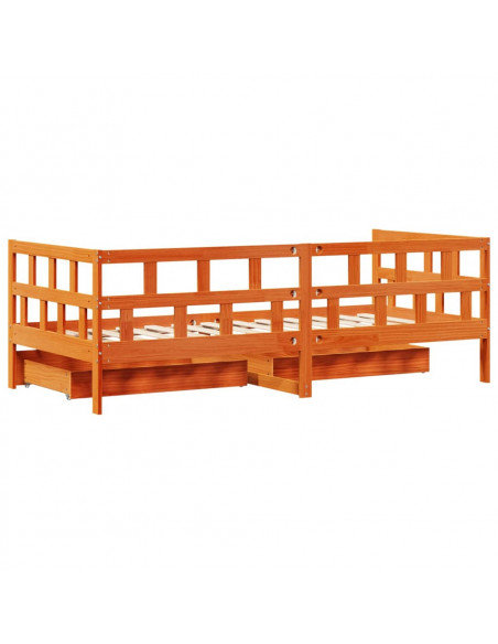 Divano Letto con Cassetti senza Materasso 90x200 cm Legno