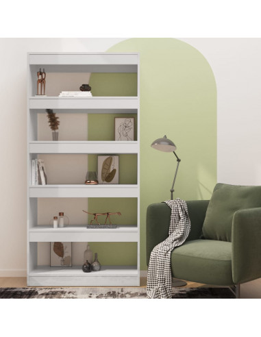 Libreria/Divisorio Bianco Lucido 80x30x166 cm in Truciolato