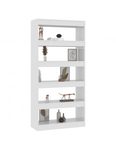 Libreria/Divisorio Bianco Lucido 80x30x166 cm in Truciolato