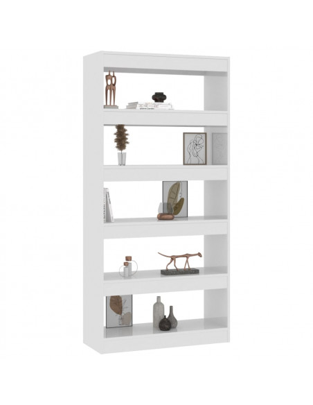 Libreria/Divisorio Bianco Lucido 80x30x166 cm in Truciolato