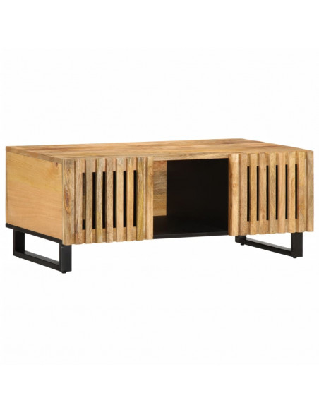 Tavolino da Salotto 100x55x40 cm Legno Massello di Mango Grezzo