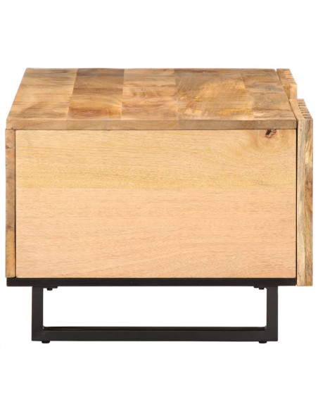 Tavolino da Salotto 100x55x40 cm Legno Massello di Mango Grezzo