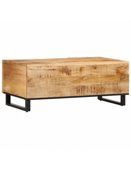 Tavolino da Salotto 100x55x40 cm Legno Massello di Mango Grezzo