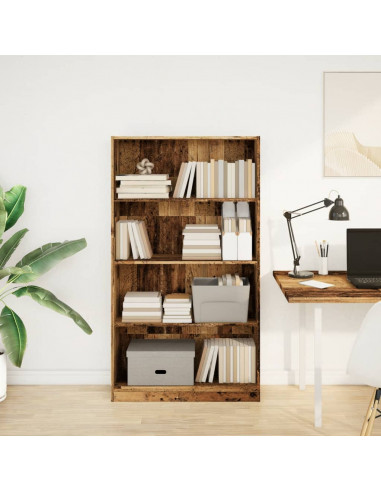 Libreria Legno Antico 80x24x143 cm in Legno Multistrato