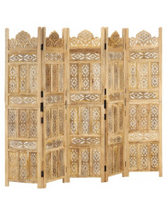 Divisorio a 5 Pannelli Intagliato 200x165cm Massello di Mango 2