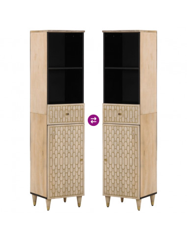 Mobile da Bagno 38x33x160 cm in Legno Massello di Mango