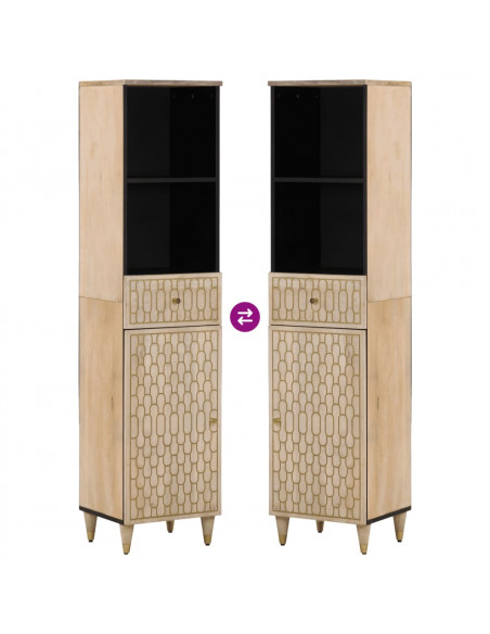 Mobile da Bagno 38x33x160 cm in Legno Massello di Mango