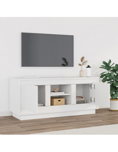 Mobile Porta TV Bianco 102x35x45 cm in Legno Multistrato