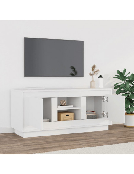 Mobile Porta TV Bianco 102x35x45 cm in Legno Multistrato