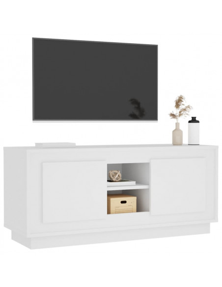 Mobile Porta TV Bianco 102x35x45 cm in Legno Multistrato