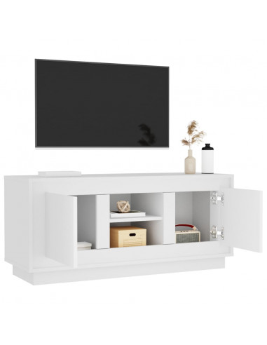 Mobile Porta TV Bianco 102x35x45 cm in Legno Multistrato