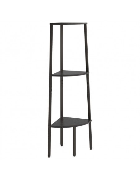 Scaffale Angolare a 3 Livelli Nero 45,5x31,5x120 cm