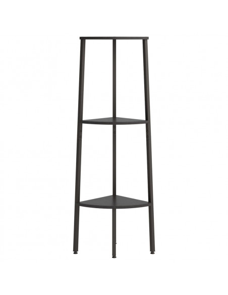 Scaffale Angolare a 3 Livelli Nero 45,5x31,5x120 cm