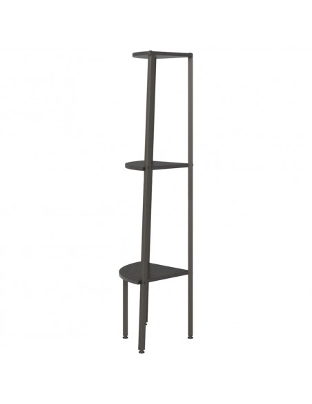 Scaffale Angolare a 3 Livelli Nero 45,5x31,5x120 cm