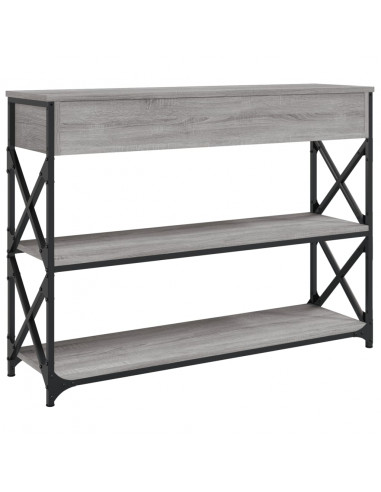 Tavolo Consolle Grigio Sonoma 100x28x75 cm in Legno Multistrato