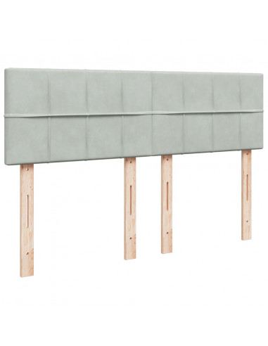 Giroletto a Molle con Materasso Grigio Chiaro 140x190cm Velluto