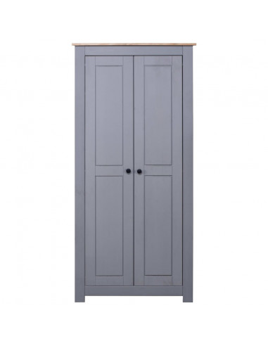 Armadio Grigio 80x50x171,5 cm Legno Massello Pino Panama Range