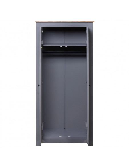 Armadio Grigio 80x50x171,5 cm Legno Massello Pino Panama Range