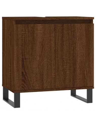 Armadietto Bagno Rovere Marrone 58x33x60cm in Legno Multistrato