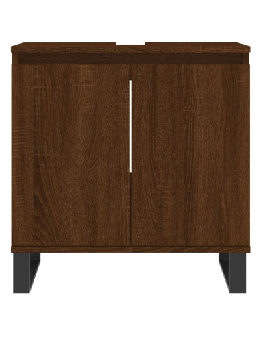 Armadietto Bagno Rovere Marrone 58x33x60cm in Legno Multistrato
