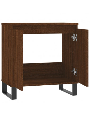 Armadietto Bagno Rovere Marrone 58x33x60cm in Legno Multistrato