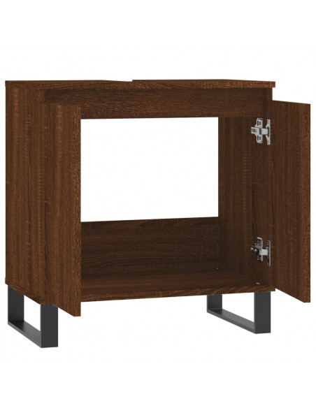 Armadietto Bagno Rovere Marrone 58x33x60cm in Legno Multistrato