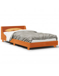 Giroletto con Testiera Marrone Cera 90x190 cm Massello Pino 2