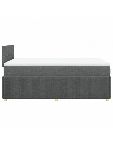 Giroletto a Molle con Materasso Grigio Scuro 120x200 cm Tessuto