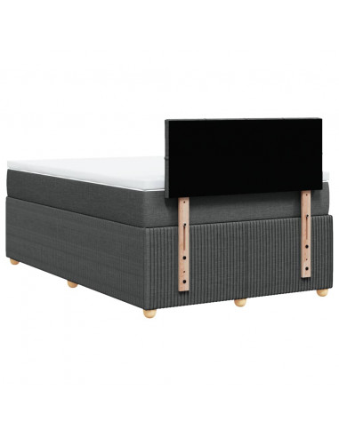 Giroletto a Molle con Materasso Grigio Scuro 120x200 cm Tessuto