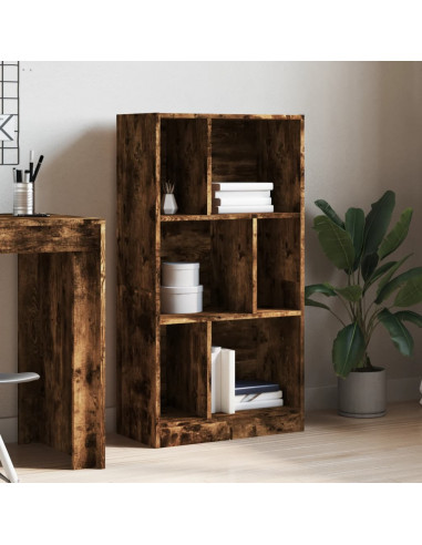 Libreria Rovere Fumo 57x28,5x107,5 cm in Legno Multistrato