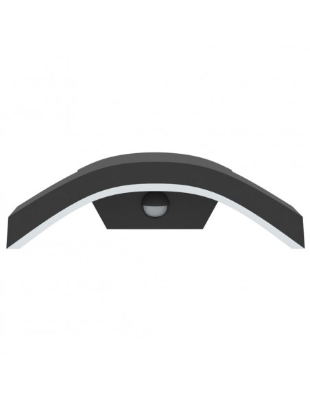 Applique con LED e Sensore 2 pz Nere in Alluminio Pressofuso
